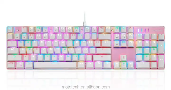 Hello Kitty Gaming Mechanical Keyboard 104 Keys Wired Keyboard w