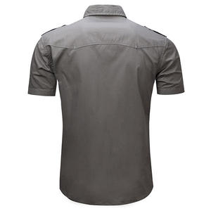 Tasche Cargo in cotone lavate da esterno Color tinta unita con occhiello e <span class=keywords><strong>camicia</strong></span> a manica corta - Product Image 2