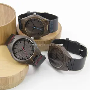 Jam Tangan Kayu Hadiah Kulit Pria, Jam Tangan Kayu untuk Pacar Laki-laki Hadiah Natal untuk Pria