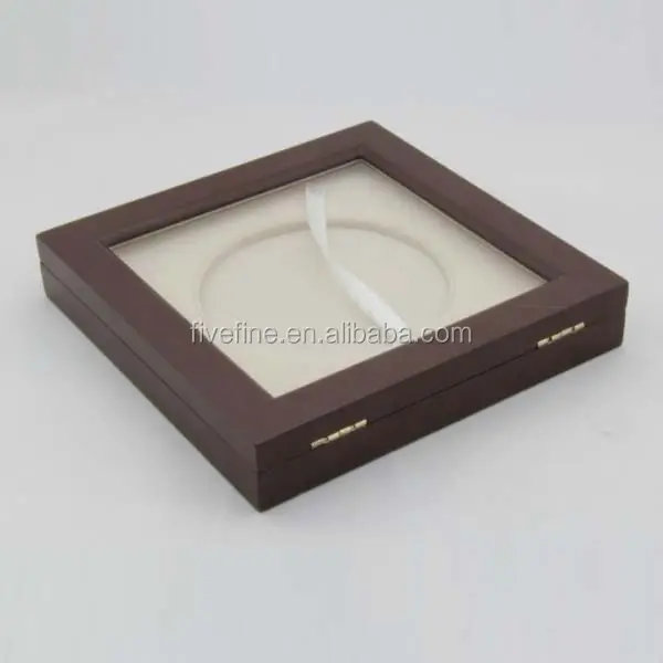 Wooden Gift Boxes For Collector Plates with clear window