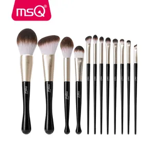 MSQ SIYAH MERMAID 12 adet toptan makyaj fırça seti brochas maquillaje kozmetik fırça seti bling makyaj fırçaları