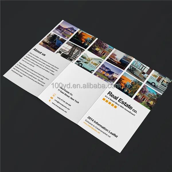 Tri-fold Colorful Company Brochure Booklet Offset Printing Paper & Paperboard for Business Guide Yeardays Leaflet Flyer Printing