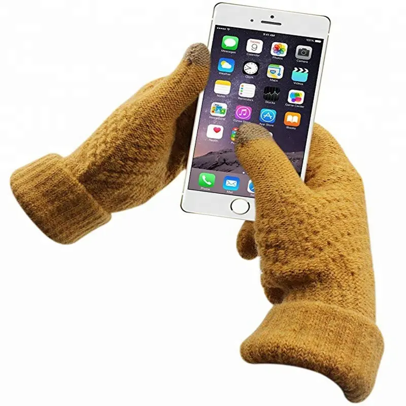 Women Warm Winter Thick Mittens Knitted Touch Screen Smart Phones Texting Gloves