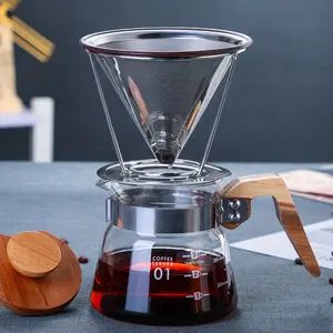 High Quality V6 coffee maker tools pour over stainless steel coffee filter coffee dripper percolator