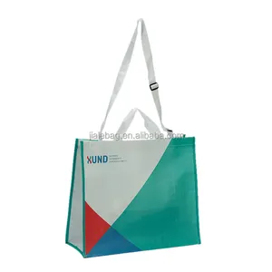 Bolsa de reciclaje para compras, personalizada, al por mayor, logotipo OEM, BOPP laminado RPET