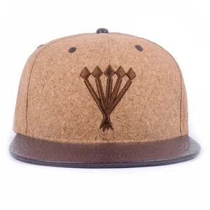 ขายส่งที่กำหนดเอง Cork Snapback หมวกและหนัง Brim หมวก