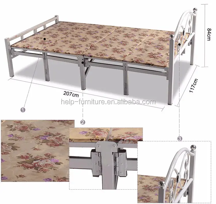 Commercial folding slat bed
