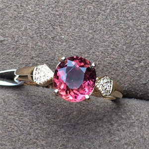 SGARIT-Anillo de boda de turmalina rosa de 1,55 quilates, joyería de oro de 18k, Gema natural ovalada, joyería personalizada - Product Image 3