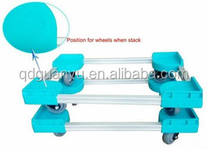Chariot à quatre roues en plastique avec plate-forme pour caisse de stockage outils de déménagement capacité de charge 80kg (personnalisable OEM) - Product Image 4