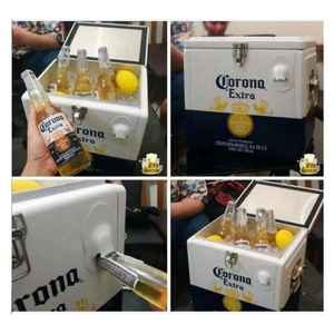15ลิตรโลโก้ที่กำหนดเองวินเทจโคโรนาโลหะถังน้ำแข็งคูลเลอร์จากการผลิต - Product Image 3