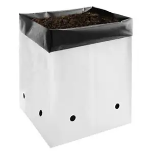 White and black Hydroponics poly grow bags