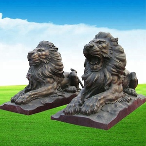 Statue de lion en bronze, grande taille, sculpture d'animaux de taille de vie, d'extérieur, au design personnalisé - Product Image 1