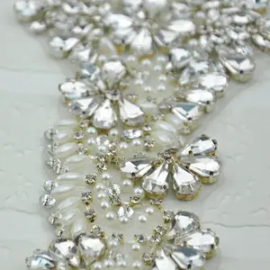 Aplique de noiva de cristal, aplique para vestido de casamento WRA-927