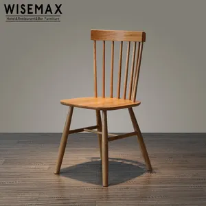 WISEMAX Hot Sale Restaurant Modern Style Vintage Cottage Road Spindle Back Solid Wood Windsor Dining Chair For Restaurant