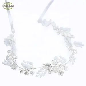 Copricapo da sposa di Cerimonia Nuziale di Cristallo Corona Accessorio Testa Pezzo Fascia Spose Accessori Per Capelli Da Sposa Floreale Della Fascia Dei Monili Della Sposa