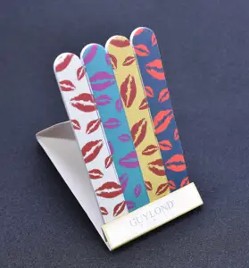 Ideal saludable Nail Art Shaping y Polish Match Box Girls Lip Printed Emery Boards 100/180 Grit Nail Files Match Box