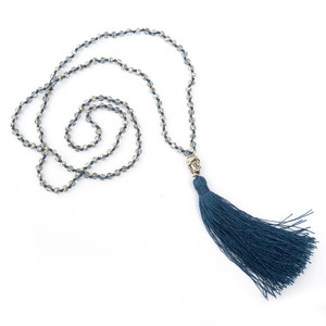 Collier de prière pour tête de bouddha, fait à la main, en cristal, long pampille, perle de prière, ngamo, 1 pièce - Product Image 6