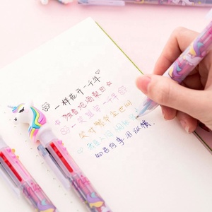 2019 de diseño clásico de bolígrafo creativo unicornio 6-color bolígrafo pluma simple <span class=keywords><strong>novedad</strong></span> multi-función bolígrafo - Product Image 2