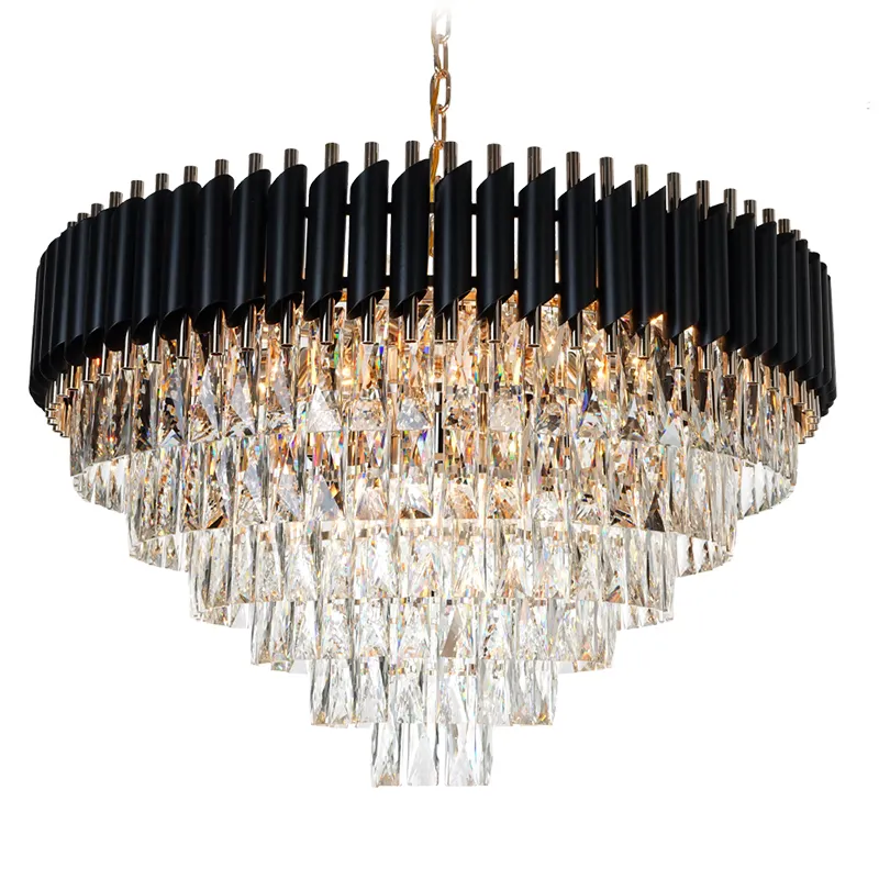 Lampe suspendue en cristal K9 noir au design Post-moderne, éclairage d'intérieur, luminaire décoratif de plafond, idéal pour une Villa, MHD9039, 2022