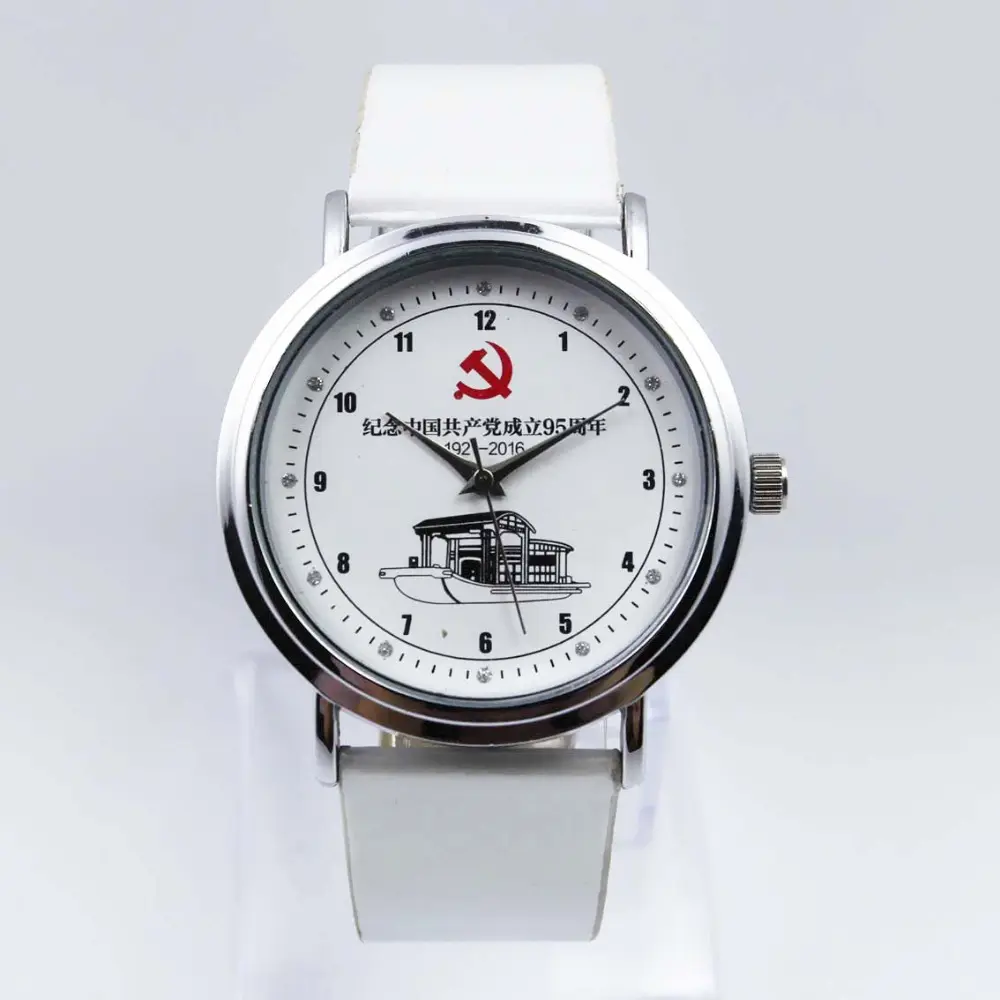 Relógio de couro personalizado de design especial, data comemorativa, festival, relógio para homens e mulheres