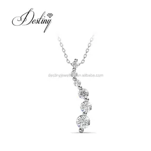 Sterling Silver 925 crystal pendant ,china jewelry wholesale & plating 18k gold necklace Destiny Jewellery