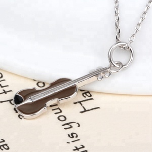 Collar con Colgante de Violín de Plata de Ley 925 con Esmalte - Product Image 4
