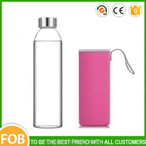 Con manga mango, Color personalizado botella de vidrio de agua