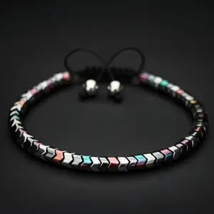 Bracciale Intrecciato Fatto a Mano con Perline in Ematite Pelle di Serpente da Uomo e Donna Gioiello dell'<span class=keywords><strong>Amicizia</strong></span> - Product Image 5