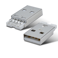 Konektor USB 2.0 4P Tipe A Jantan Dayu Short Body Copper Solder untuk Kabel Data USB