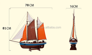 Modello di <span class=keywords><strong>barca</strong></span> <span class=keywords><strong>da</strong></span> <span class=keywords><strong>pesca</strong></span> al tonno, 78x16x81cm, moderno azzurro nuova finitura modello di nave <span class=keywords><strong>in</strong></span> legno, <span class=keywords><strong>regalo</strong></span> nautico per lui - Product Image 3