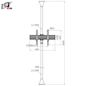360 Degree Rotation Support Landscape or Portrait Floor to Ceiling Mount <strong>TV</strong> <strong>Stand</strong> Furniture LCD Screen <strong>Stand</strong> - Product Image 4