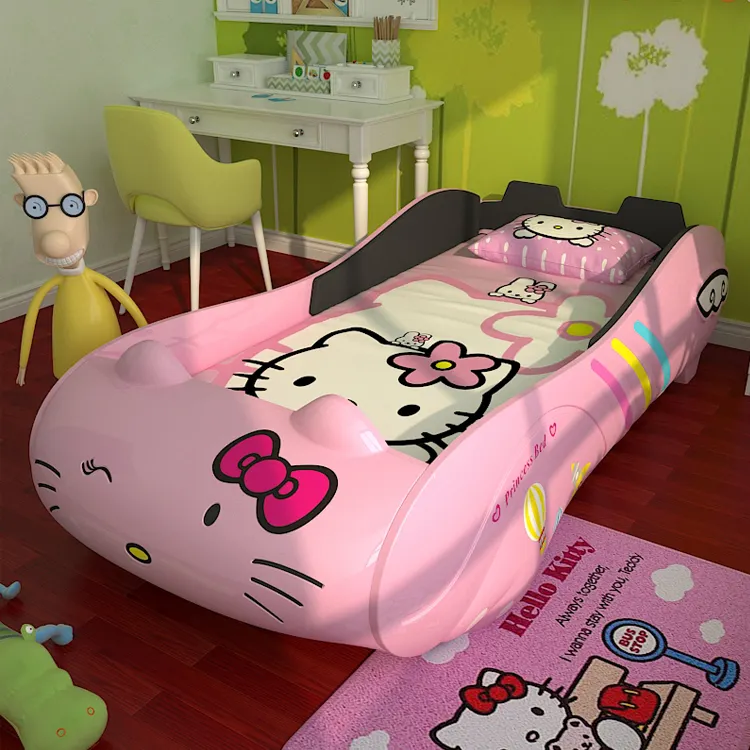 Best Selling China Manufacturer wood bed kids bedroom furniture single princess bed