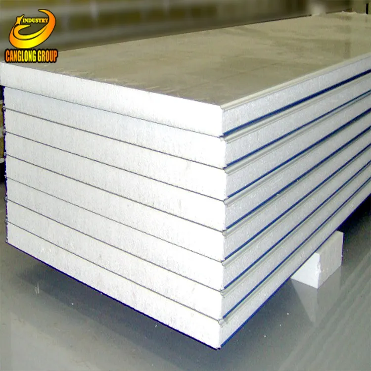 Polyurethane EPS Bọt Sandwitch Panel Cho Tường Cách Âm Cách Điện Thép 50Mm EPS Sandwich Panel Cách Ly