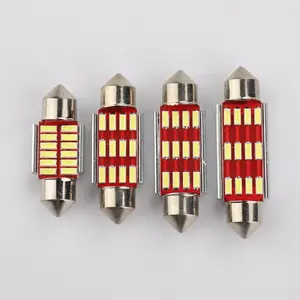 Lampu Kubah Baca Mobil, Lampu Plat Nomor Kendaraan CANBUS Putih C5w C10w 31Mm 36Mm 39Mm 41Mm, 12SMD 4014 Led