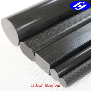 Yuvarlak/dikdörtgen/Oval/kare karbon Fiber çubuk ile mat parlak Pultrusion