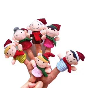 Fieltro peluche 6 unids juguete niños figura familia regalos de Navidad bajo marioneta de dedo