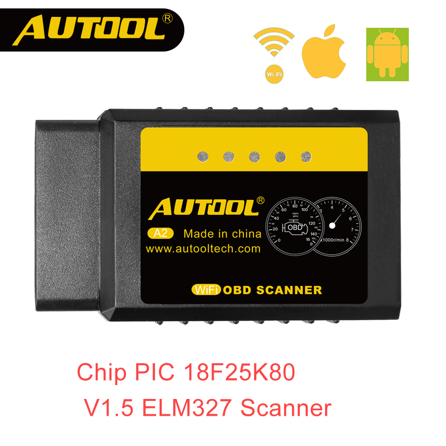 AUTOOL A2 ELM 327 V1.5 Wi Fi OBD2 сканер OBD 2 II ELM327 Авто Диагностический сканирования код читателя
