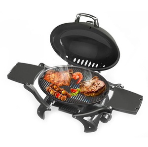Barbecue au gaz professionnel de table, GPL, <span class=keywords><strong>butane</strong></span>, camping, barbecue, <span class=keywords><strong>propane</strong></span>, rond, portable, extérieur, acier, fonte d'aluminium, 1 pièce, acier inoxydable - Product Image 2
