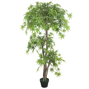 Jardín de arte al por mayor Artificial verde árbol de arce casa ornamentales árbol de plástico plantas para decoración de oficina - Product Image 1