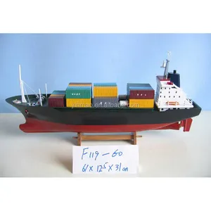 Houten Container Schip Minature Model, 60 cm houten container schip model