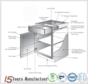 Cheap Solid Wood Lazy Susan <strong>Corner</strong> Kitchen Cabinet Furniture <strong>Units</strong> - Product Image 4