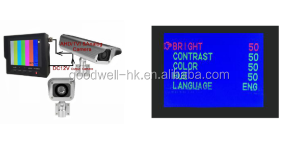 Built in Lithium Battery Portable Small Size 3.5 Inch LCD AV Monitor for AHD/TVI/CVI CCTV Camera Testing