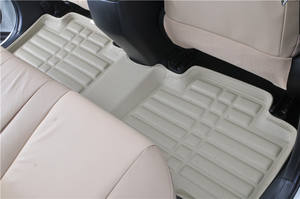 BORNSLLER Tapis <span class=keywords><strong>de</strong></span> sol <span class=keywords><strong>de</strong></span> voiture sportifs en cuir 5D sur mesure et écologiques pour VW Golf 7 Mk7 GTI <span class=keywords><strong>R</strong></span> 2013-2020, surpiqûres rouges, garantie 2 ans - Product Image 3