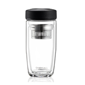 High Quality Double Wall Glass Cup With Lid Custom Glass Tea Strainer <strong>Infuser</strong> Travel <strong>Mug</strong> - Product Image 1