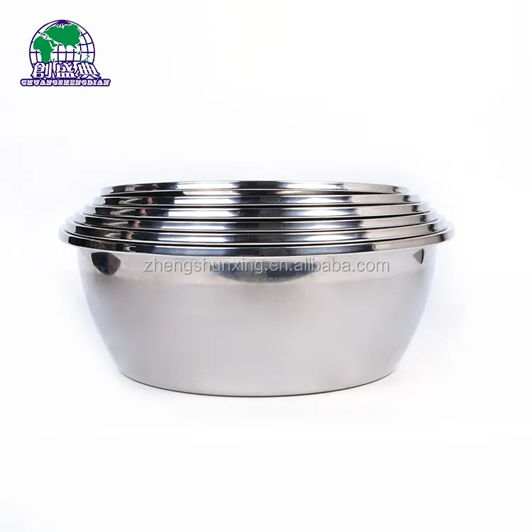 Kitchen Dinnerware Stainless Steel Round Mixing Food Salad Bowl  Soup Bowl  Deep Food Serving Dish