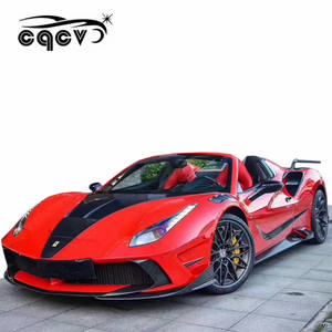 Kit carrozzeria per Ferrari <span class=keywords><strong>488</strong></span> in stile ms paraurti anteriore cappuccio paraurti posteriore fibra di carbonio labbro anteriore labbro posteriore gonne laterali parafanghi canard - Product Image 1
