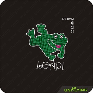 Salto de la <span class=keywords><strong>rana</strong></span> verde Rhinestone caliente del ARREGLO de Transferencia de Motif - Product Image 1