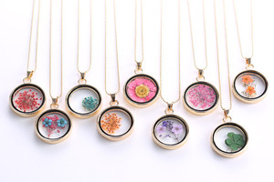 Reale Secchi Foglia di Trifoglio collana Del Pendente Del Fiore Botancal dei monili Romantico Madre Migliore Amico Regalo - Product Image 2