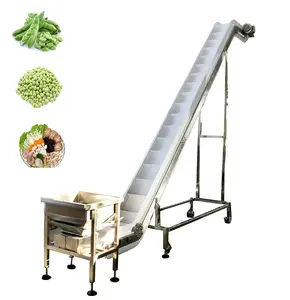 High speed food grade electric motor incline PU belt conveyor for fresh fruit