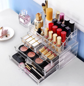 Chiaro Organizzatore Acrilico di Trucco Acrilico Cosmetici di Immagazzinaggio Cassetti e Scatola di Presentazione Dei Monili